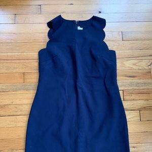 J. Crew Scalloped Hem Navy Dress